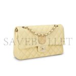 CHANEL YELLOW CALFSKIN CLASSIC DOUBLE FLAP MEDIUM AS0001 (25*15*6cm) - Image 3