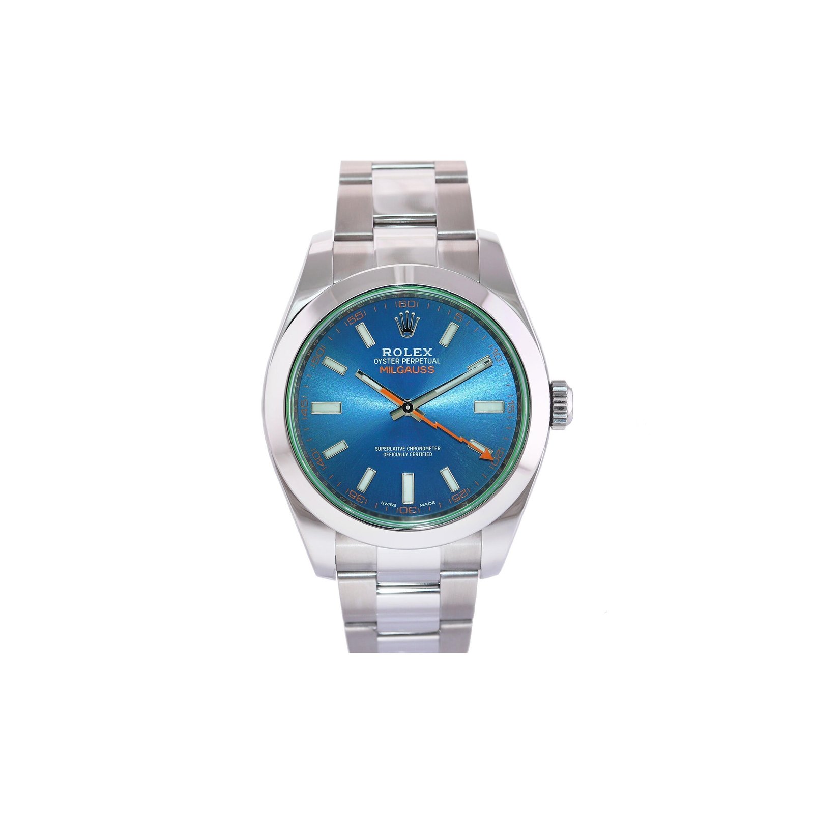 c9e5d119808f2b7f2b2456d0e48981138c2da95f ROLEX OYSTER PERPETUAL MILGAUSS BLUE DIAL WATCH 116400GV - Image 1