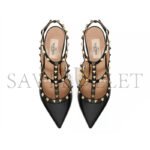 VALENTINO ROCKSTUD GRAINY LEATHER ANKLE STRAP PUMP 100 MM 5W2S0393VCE_0NO - Image 5
