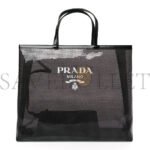 PRADA MESH SEQUIN SPAZZOLATO LOGO TOTE BLACK (36*30*9cm) - Image 2