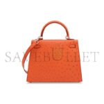 HERM�S MASTER OSTRICH ORANGE KELLY 25 WITH PALLADIUM HARDWARE (25*17*7cm) - Image 3