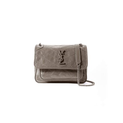 YSL NIKI BABY IN CRINKLED VINTAGE LEATHER 330370EN041723 (21*16*7.5cm)