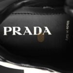 PRADA NAPPA SOFT METAL TRIANGLE LOGO WOMENS PADDED 30MM SNEAKERS 36.5 BLACK - Image 6