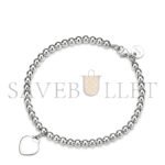 TIFFANY STERLING SILVER WITH DIAMOND HEART TAG BEAD BRACELET 6853255 - Image 2
