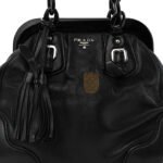 PRADA CALFSKIN SWING CHAIN FRAME BAG BLACK (25*23*10cm) - Image 6