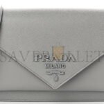 PRADA CITY CALFSKIN SAFFIANO ENVELOPE FLAP WITH CHAIN NUBE (20*13*4cm) - Image 6