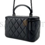 CHANEL MATELASSE 2WAY VANITY CASE BLACK LAMBSKIN AP2199 (16*10*8cm) - Image 3
