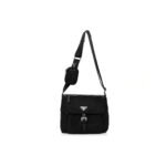 PRADA TESSUTO NYLON VELA RE-EDITION SHOULDER BAG BLACK (25*21*10cm)