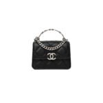 CHANEL CAVIAR QUILTED PICK ME UP CLUTCH WITH CHAIN BLACK (13*9.5*6cm)