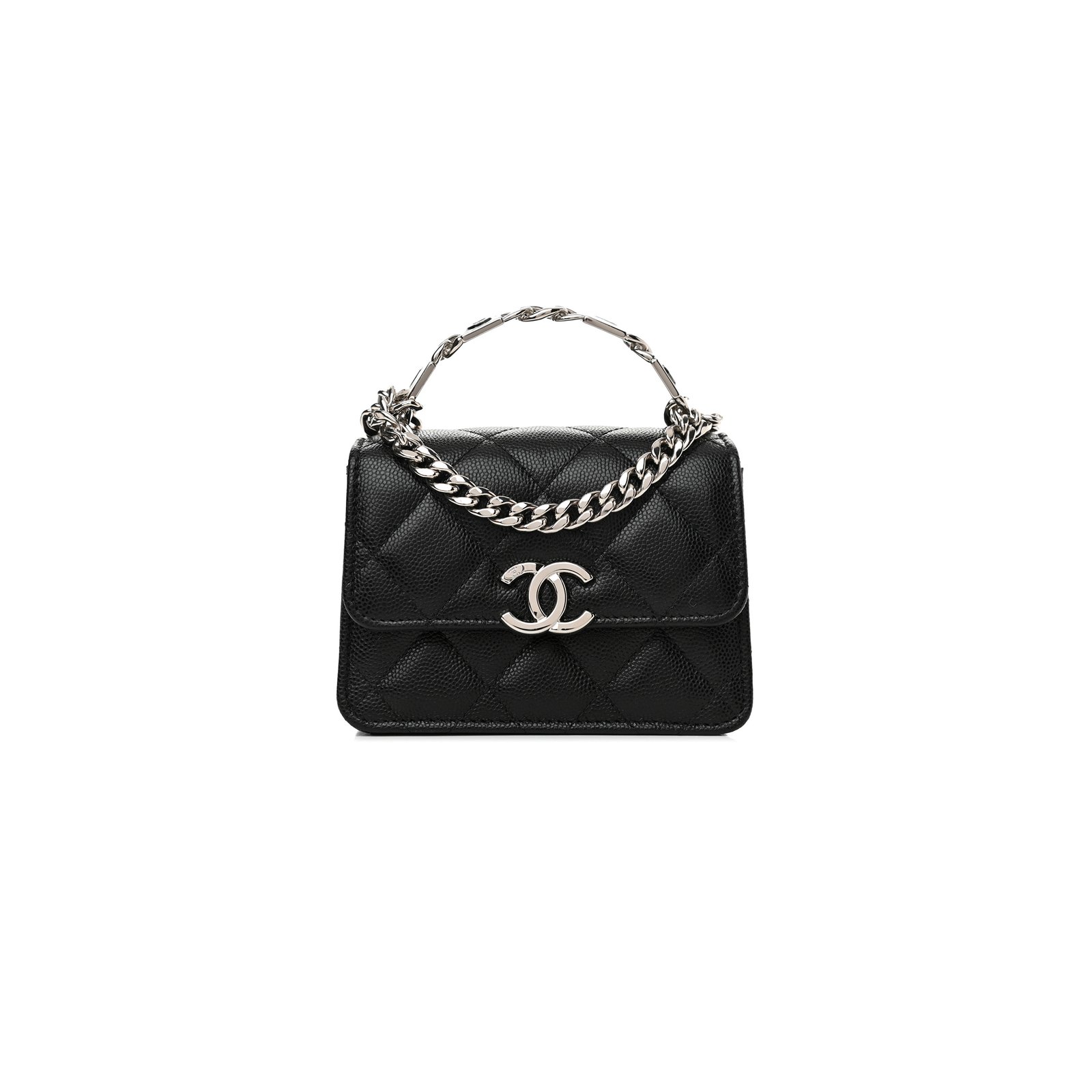 cc82b2c9e50fd74d2f867c579023f7d47b851d0b CHANEL CAVIAR QUILTED PICK ME UP CLUTCH WITH CHAIN BLACK (13*9.5*6cm) - Image 1