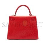 HERM�S MASTER HEART RED OSTRICH KELLY 25 GOLD HARDWARE (25*17*7cm) - Image 4