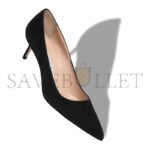 MANOLO BLAHNIK BB 50 BLACK SUEDE POINTED TOE PUMPS 9XX-0414-0015 - Image 3