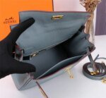 Hermès Kelly Togo Calf Gold hardware Linen blue size: 25Cm/ 28Cm - Image 10