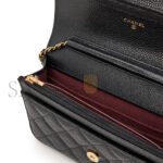 CHANEL QUILTED CAVIAR WALLET ON CHAIN WOC BLACK GOLD HARDWARE A33814 (19*12*3cm) - Image 5