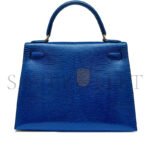 HERM�S MASTER A SHINY BLEU ROI NILOTICUS LIZARD SELLIER KELLY 28 WITH GOLD HARDWARE (28*22*10cm) - Image 4