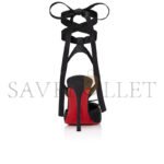 CHRISTIAN LOUBOUTIN CASSIA LACE UP100 MM STRAPPY PUMPS CREPE SATIN BLACK WOMEN 1250498B439 - Image 3