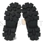 PRADA SPAZZOLATO ROIS RE-NYLON METAL TRIANGLE LOGO MONOLITH POUCH POCKET 55MM BOOTS 6 BLACK - Image 4