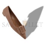 MANOLO BLAHNIK MAYSALEPUMPFLAT BEIGE SUEDE BUCKLE DETAIL FLAT PUMPS 322-2402-0003 - Image 3