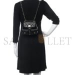 CHANEL SHINY CAVIAR QUILTED SMALL DUMA POCKETS DRAWSTRING BACKPACK BLACK AS3787 (17.5*16.5*10cm) - Image 2