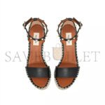 VALENTINO DOUBLE ROCKSTUD GRAINY CALFSKIN WEDGE SANDAL 105MM 5W2S0090VTO_N02 - Image 4