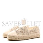 CHANEL TWEED LAMBSKIN CC ESPADRILLES BEIGE G29762 - Image 3