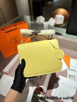 Hermès Constance Swift cowhide leather Sliver Hardware Yellow size: 19cm - Image 5