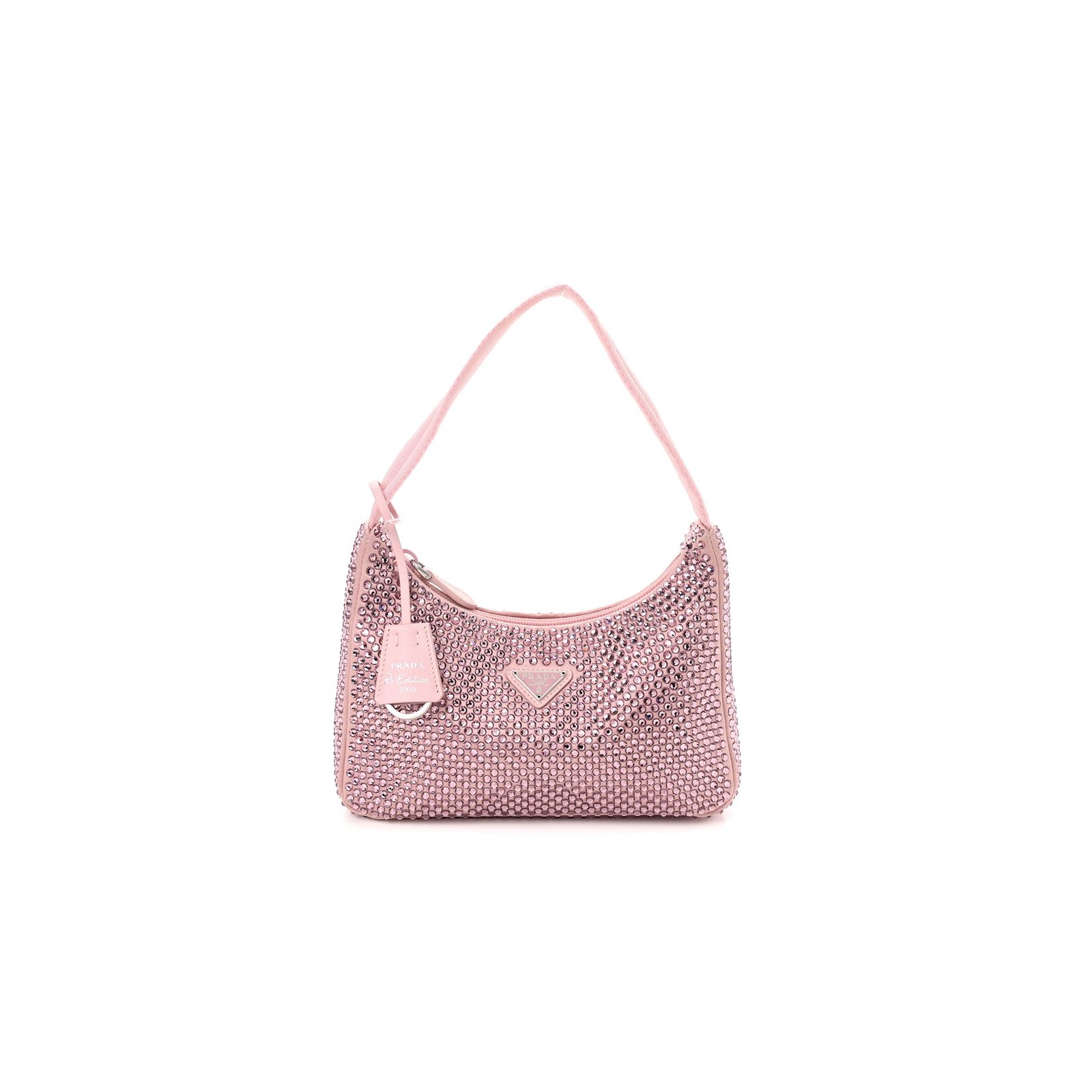 d27aec964b98ae391ab56ca412dbc92f001e283c PRADA SATIN CRYSTAL MINI RE-EDITION 2000 BAG ALABASTRO (23*17*6cm) - Image 1