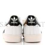 PRADA X ADIDAS BRUSHED CALFSKIN LOGO MENS SUPERSTAR SNEAKERS 7.5 WHITE BLACK - Image 4