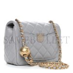 CHANEL LAMBSKIN QUILTED MINI PEARL CRUSH FLAP LIGHT GREY AS1786 (18*13*7cm) - Image 3