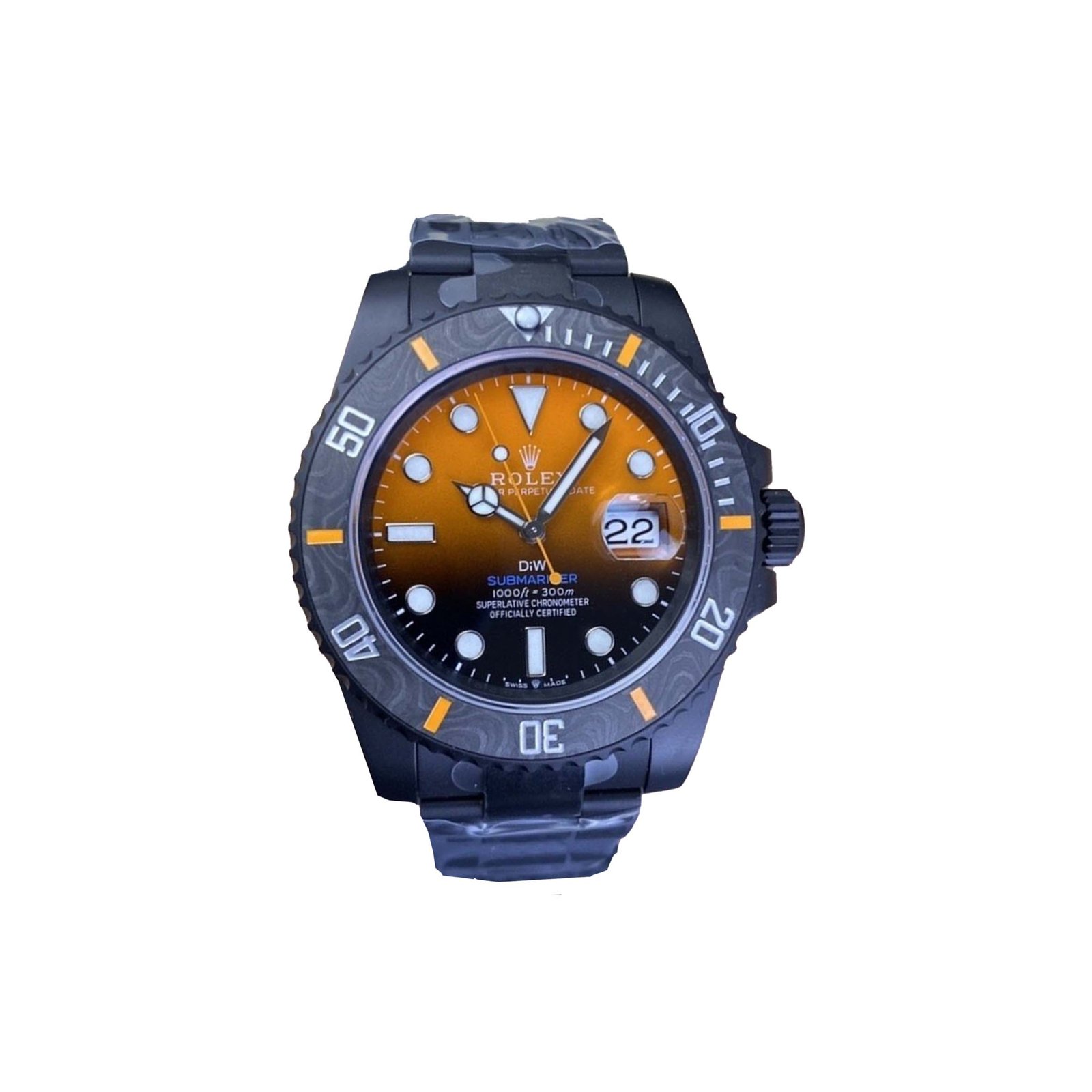 d40f6de98f08ca3fbfadef1c86f0caf14b10a9ce ROLEX SUBMARINER DIW ORANGE GRADUATED DIAL WATCH 126610LN - Image 1