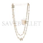CHANEL PEARL CC LONG NECKLACE LIGHT GOLD 213657 - Image 2