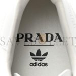 PRADA X ADIDAS CALFSKIN MENS SUPERSTAR 450 LOW TOP SNEAKERS 8 WHITE - Image 6