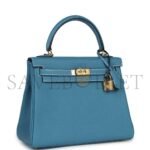 HERM�S MASTER KELLY RETOURNE 25 BLUE DENIM ROSE GOLD BUCKLE (25*17*7cm) - Image 2