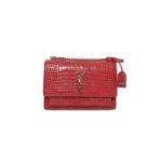 YSL SUNSET MEDIUM CHAIN BAG IN CROCODILE-EMBOSSED SHINY LEATHER 442906DND0N6805 (22*16*6.5cm)