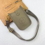 Hermès Evelyn TOGO mini phone bag Grey 336 size: 18*12.5*4cm