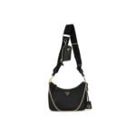 PRADA SAFFIANO LUX RE-EDITION 2005 SHOULDER BAG BLACK (22*17*6cm)