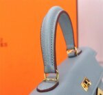 Hermès Kelly Togo Calf Gold hardware Linen blue size: 25Cm/ 28Cm - Image 5