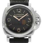 PANERAI LUMINOR MARINA 1950 STAINLESS STEEL 44MM CUSHION BLACK WATCH PAM359 - Image 3