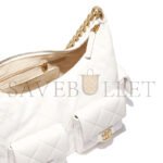 CHANEL MAXI HOBO BAG�SHINY LAMBSKIN & GOLD-TONE METAL�WHITE AS5302 (35*27*18cm) - Image 4