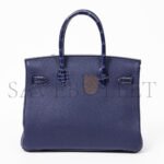 HERM�S MASTER BIRKIN 25 CROCODILE AND TOGO LEATHER STORM BLUE SILVER BUCKLE H076216CK23 (25*20*13cm) - Image 2