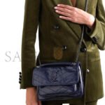 YSL NIKI BABY CHAIN BAG IN CRINKLED VINTAGE LEATHER 5330370EN044147 (21*16*7.5cm) - Image 2