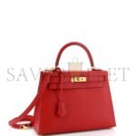 HERM�S MASTER KELLY HANDBAG ROUGE VIF EPSOM WITH GOLD HARDWARE 28 (28*22*10cm) - Image 2