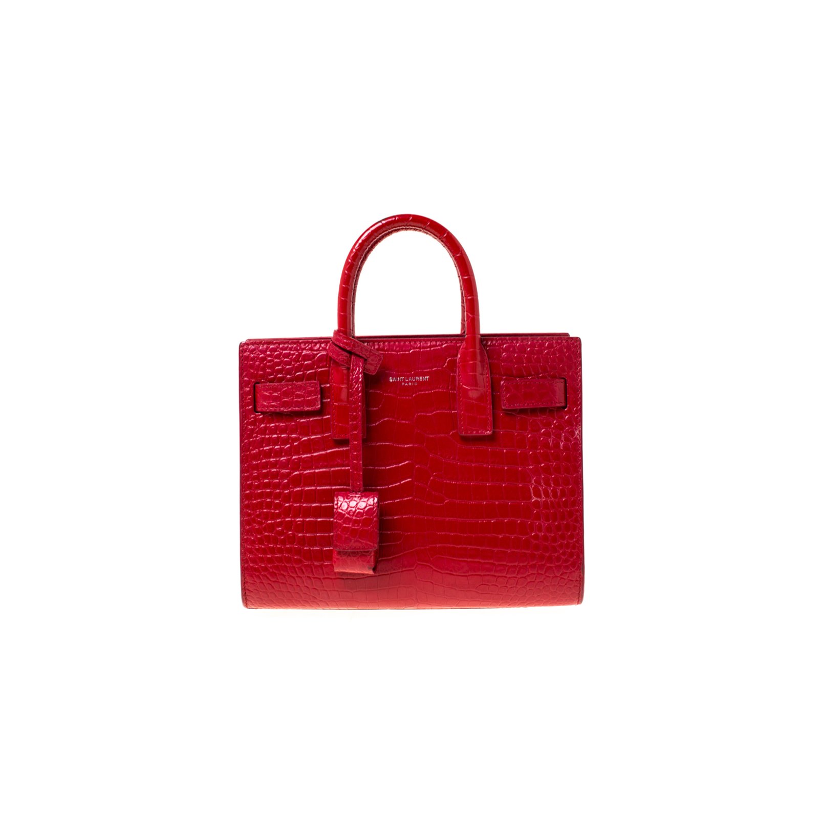 d94b10c524a5f17eca6b20f33414bb5eeb536f34 YSL BABY SAC DE JOUR CROC EMBOSSED LEATHER RED�84212960252 (22*18*10.5cm) - Image 1