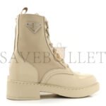 PRADA SPAZZOLATO RE-NYLON METAL TRIANGLE LOGO WOMENS 50MM COMBAT BOOTS 39.5 DESERTO - Image 3