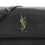 YSL MEDIUM WEST HOLLYWOOD MONOGRAM FOLD-OVER GREY 1079793 (24*15*10cm) - Image 5
