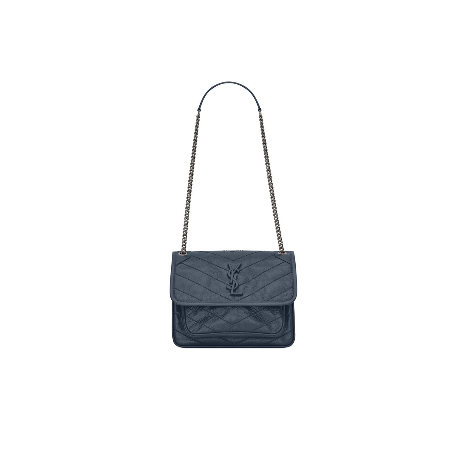 d9f3de0754a78f90f20b54b8a7fb9e2ecacc73d3 YSL NIKI BABY CHAIN BAG IN CRINKLED VINTAGE LEATHER 498892447510 (21*16*7.5cm) - Image 1