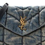 YSL LOULOU PUFFER MONOGRAM CHAIN SATCHEL BLUE BLACK 1525526 (23*15.8*5.8cm) - Image 5