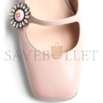 VALENTINO MARY-JANE PRESHOES BALLERINA IN KIDSKIN WITH JEWEL BUTTON 20MM 6W2S0LL7DHS_D3Y - Image 5