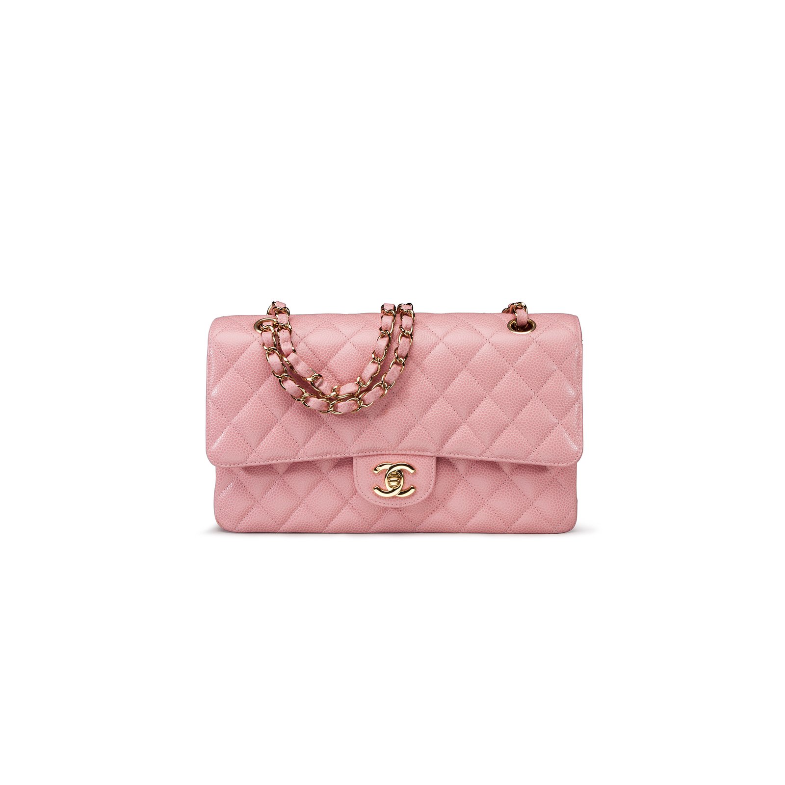 dab21c0e7bd7f9cd6aa494e6505ac794e7e206f0 CHANEL PINK CAVAIR LEATHER MEDIUM DOUBLE FLAP BAG A37586 (25*15.5*6.5cm) - Image 1