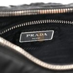 PRADA TESSUTO NYLON QUILTED PATCHWORK RE-EDITION HOBO BAG BLACK (24*20*7cm) - Image 6